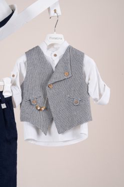 Alternative view of Βαπτιστικό κοστούμι Piccolino Emilio σε χρώμα Navy AG26S95