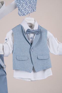 Alternative view of Βαπτιστικό κοστούμι Piccolino Nico σε χρώμα Light Blue AG26S96