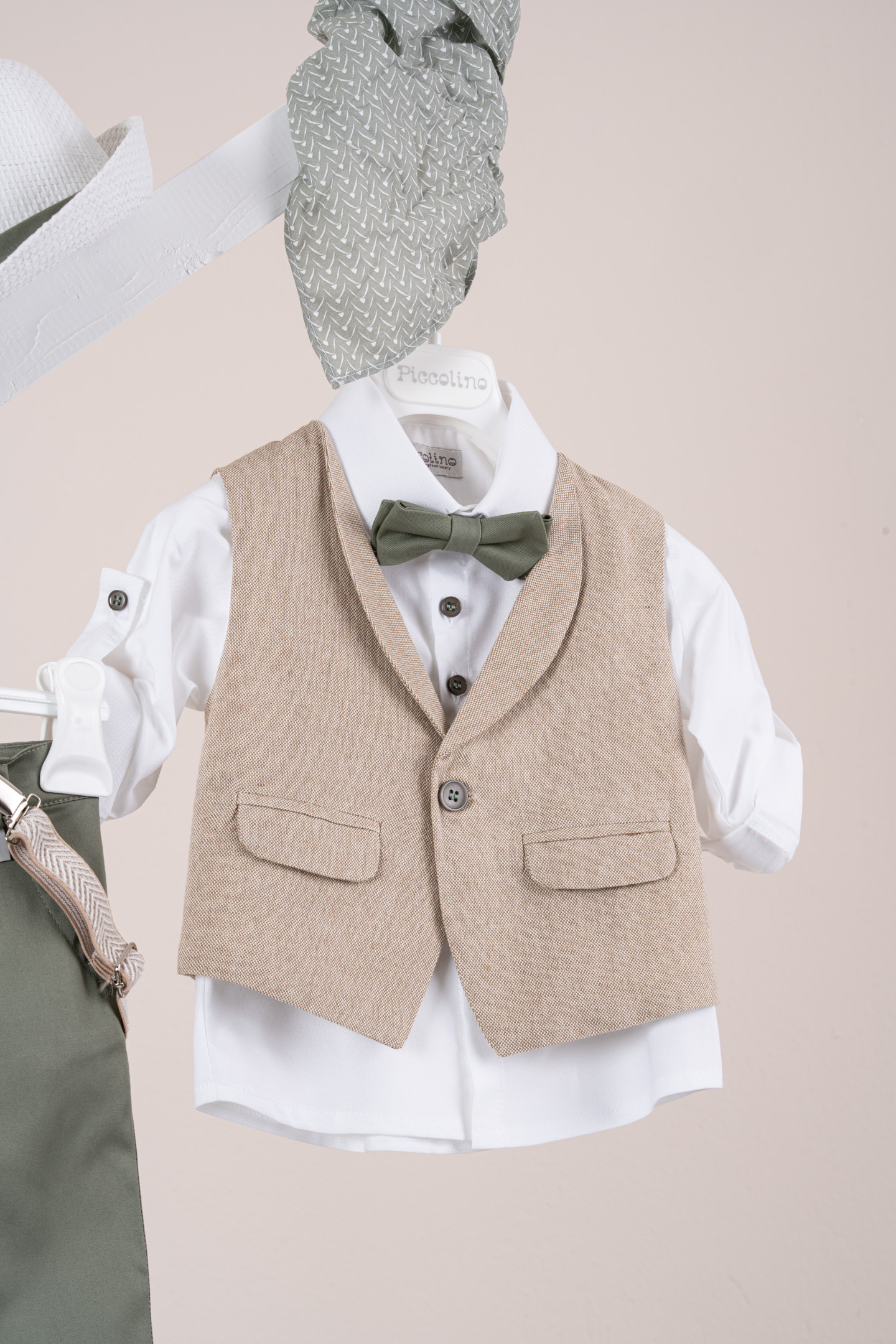 Βαπτιστικό κοστούμι Piccolino Nico σε χρώμα Olive AG26S96 - Image 2