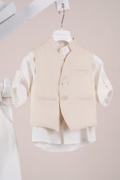Alternative view of Βαπτιστικό κοστούμι Piccolino Adriano σε χρώμα Ivory AG26S99