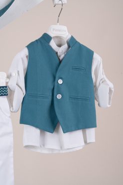 Alternative view of Βαπτιστικό κοστούμι Piccolino Adriano σε χρώμα White AG26S99