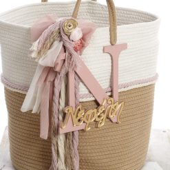 Alternative view of Σετ Βάπτισης Καλάθι "Boho" με Όνομα 2634