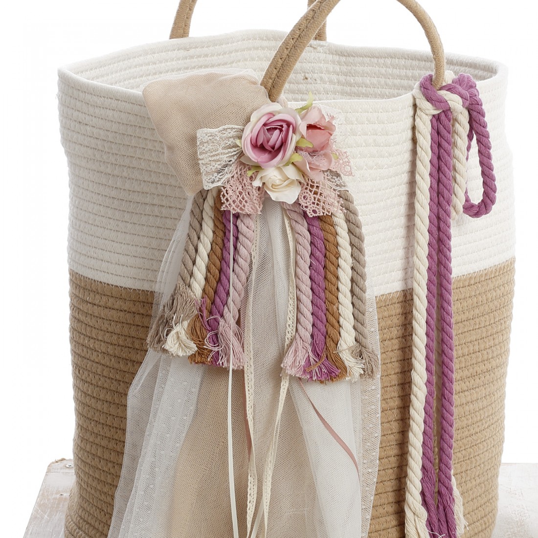 Σετ Βάπτισης Καλάθι "Macrame Rainbow Collection" 2611 - Image 2