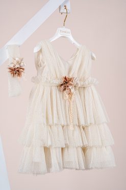 Alternative view of Βαπτιστικό φόρεμα Piccolino Eleanor Gold DR26S194