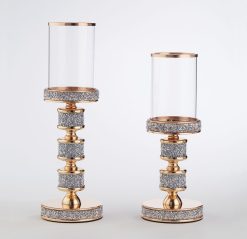 Σετ επιτραπέζια κηροπήγια σε χρυσό χρώμα HM-2359