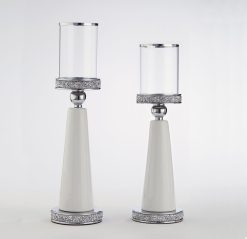 Σετ επιτραπέζια κηροπήγια σε ασημί χρώμα HM-2360