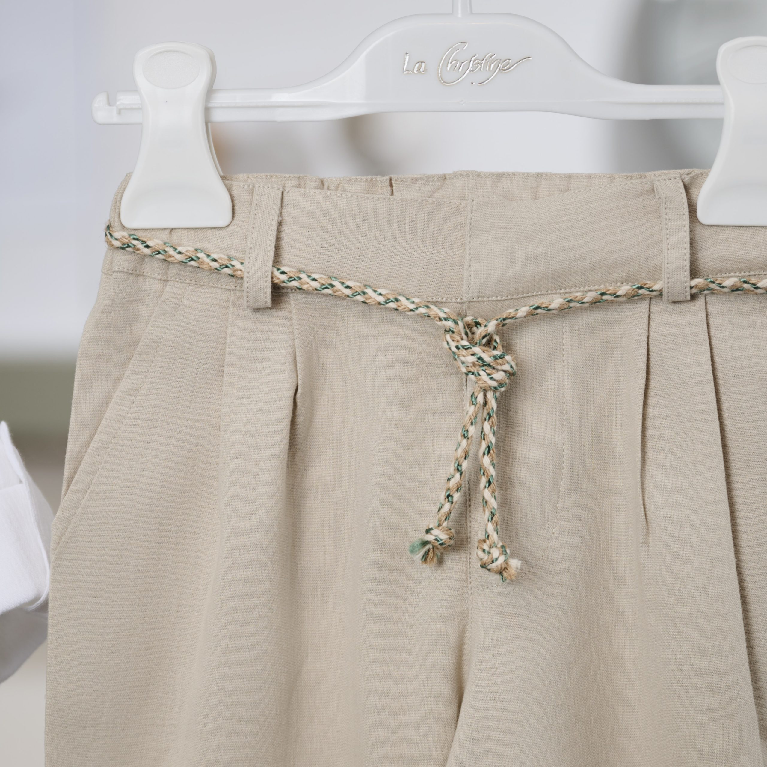 Βαπτιστικό Σύνολο Αγόρι La Christine 26A507 Χακί-Μπεζ με Φουλάρι & Baggy Παντελόνι - Image 3