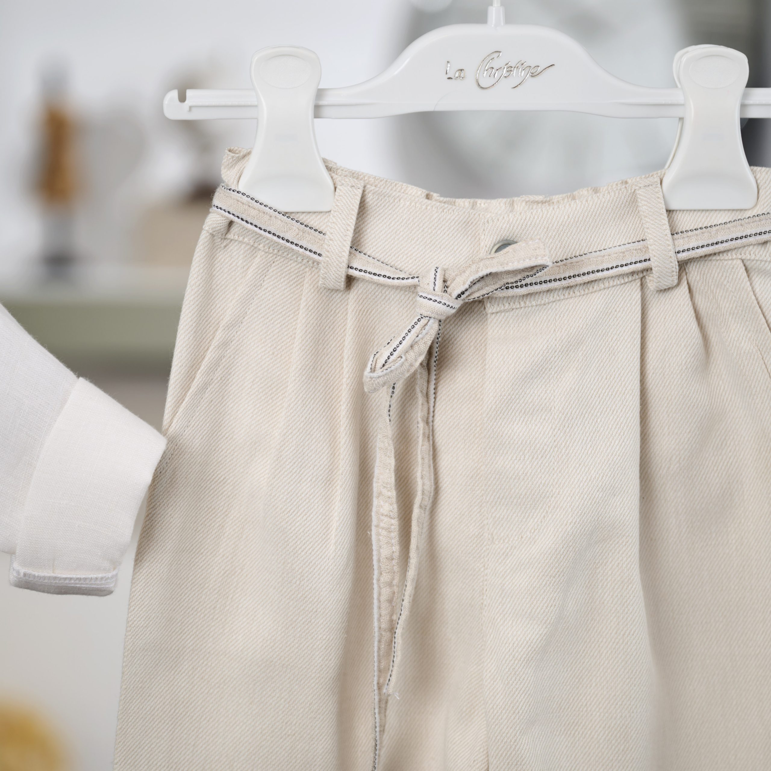 Minimal Βαπτιστικό Σετ Αγόρι La Christine 26A509 Μπεζ με Ασύμμετρο Γιλέκο - Image 3