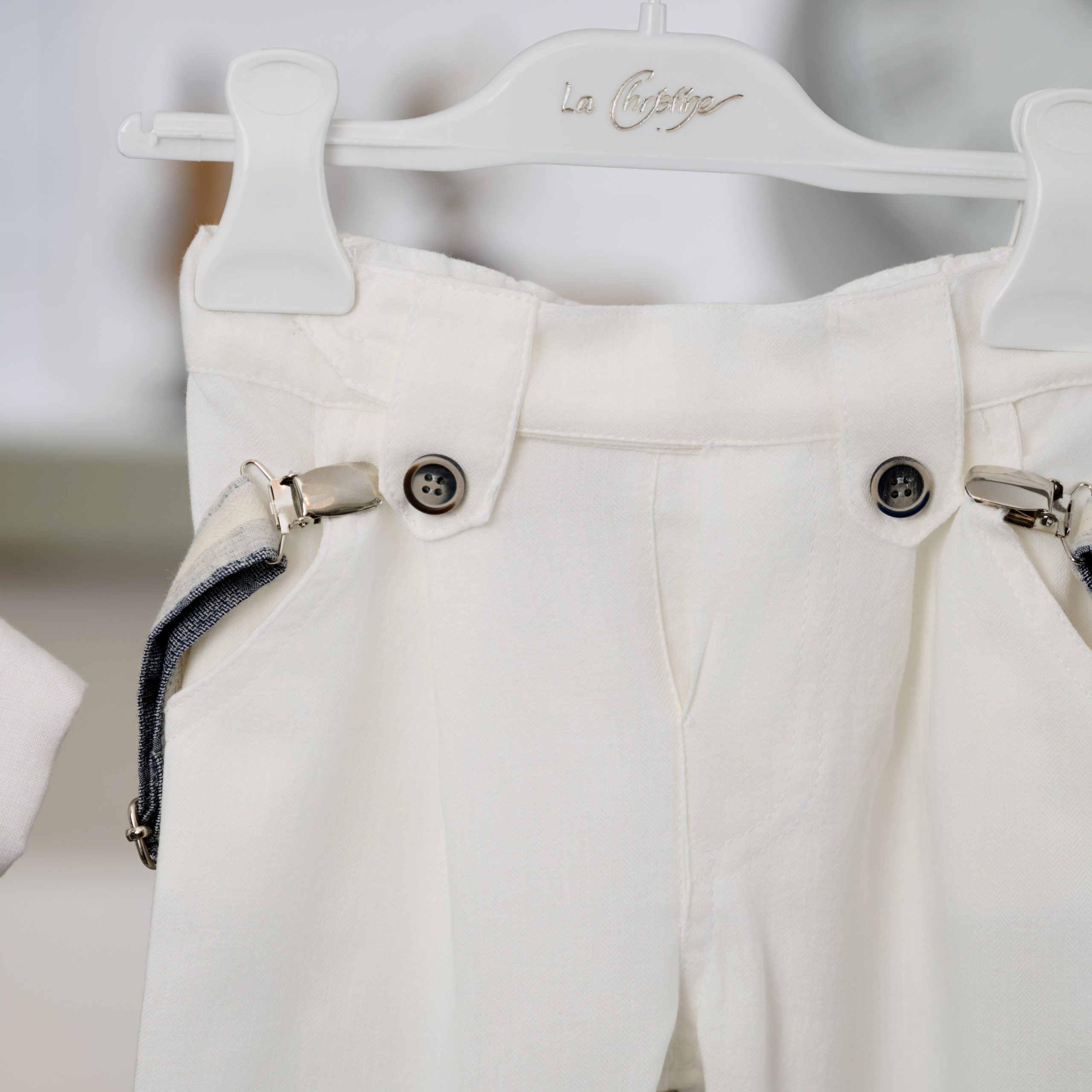 Βαπτιστικό Σετ Αγόρι La Christine 26A517 Γαλάζιο-Λευκό με Τιράντες - Image 3