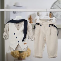 Βαπτιστικό Σύνολο Αγόρι La Christine 26A531 Μπεζ Μπλε