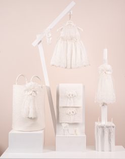 Alternative view of Πακέτο βάπτισης για κορίτσι Piccolino Melody ivory φόρεμα από δαντέλα και μαλακό τούλι