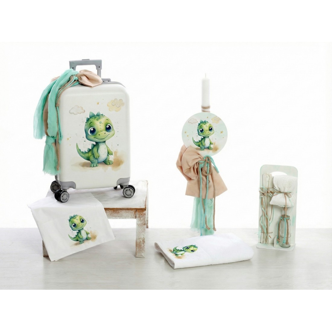Σετ Βάπτισης Τρόλεϊ "Δεινοσαυράκι" "Watercolor Dinosaur" 26203