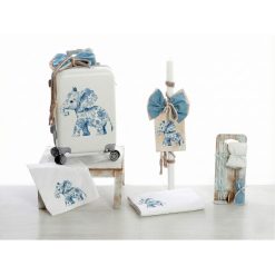Σετ Βάπτισης Τρόλεϊ Ελέφαντας "Floral Blue Elephant" 26205