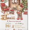 Προσκλητήριο βάπτισης με θέμα Christmas Bears TS1985 - Image 3
