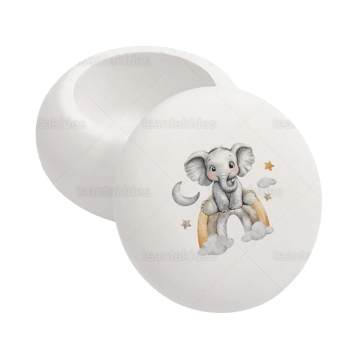 Μπομπονιέρα Βάπτισης Macaron με θέμα Cute Elephant TS1067M
