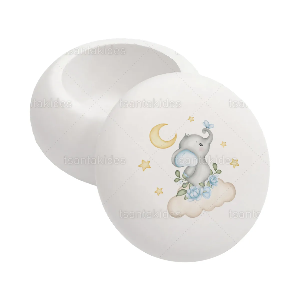 Μπομπονιέρα Βάπτισης Macaron με θέμα Cute Blue Elephant TS925/01M