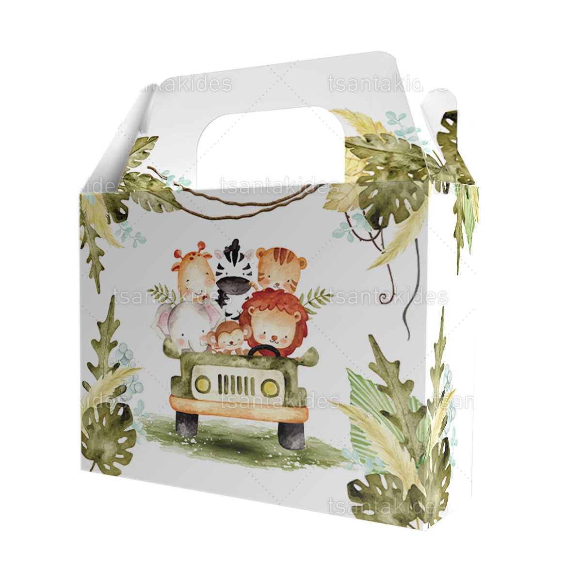 Κουτί LUNCHBOX βάπτισης με θέμα Safari Animals TS422L