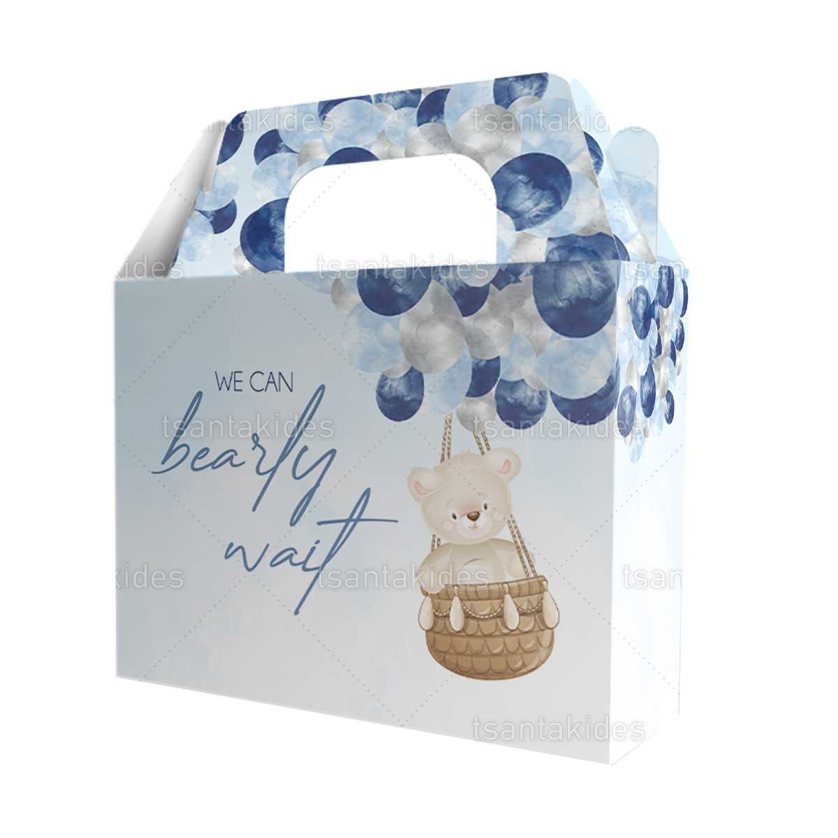 Κουτί LUNCHBOX βάπτισης με θέμα Bear Balloons TS431L