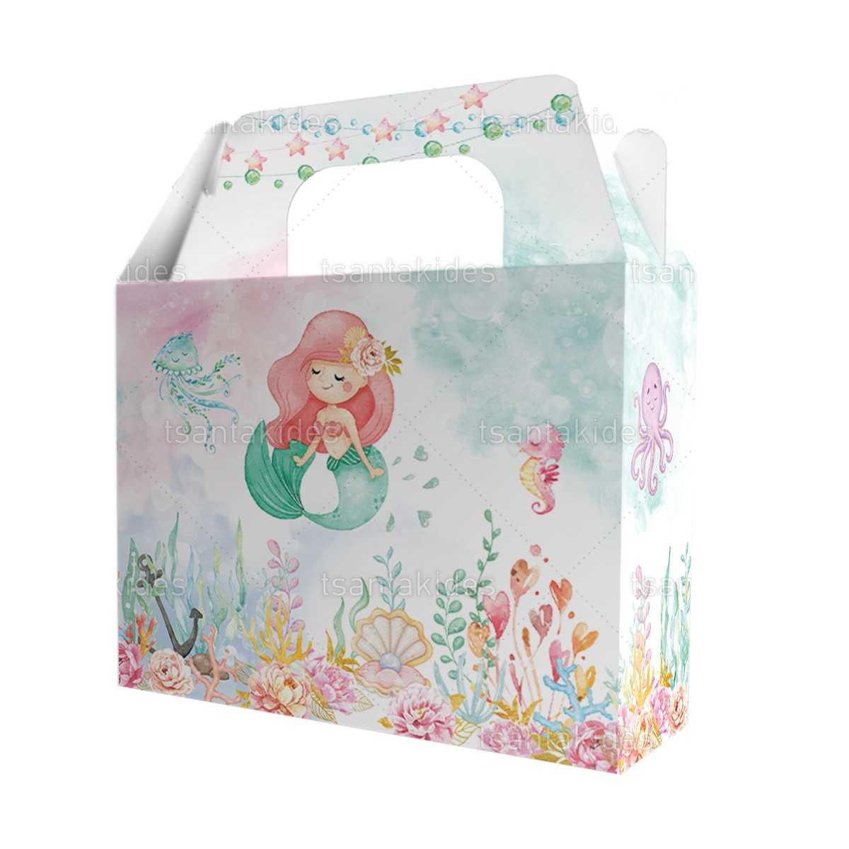 Κουτί LUNCHBOX βάπτισης με θέμα Mermaid TS449L