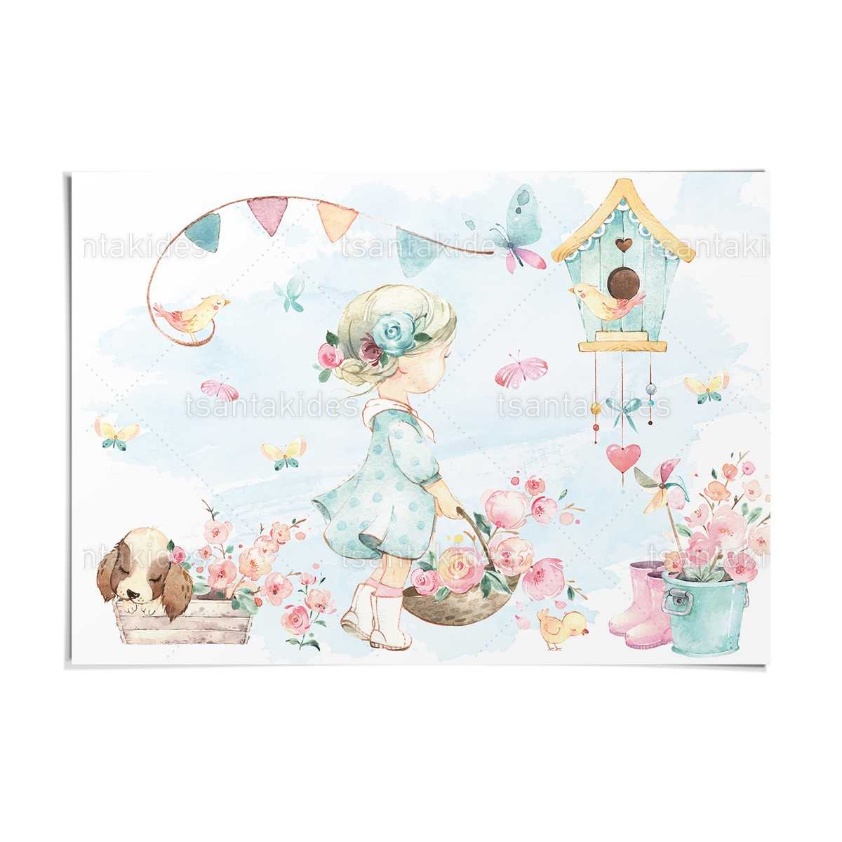 ΧΑΡΤΙΝΟ ΣΟΥΠΛΑ ΒΑΠΤΙΣΗΣ  Shabby chic baby girl TS763